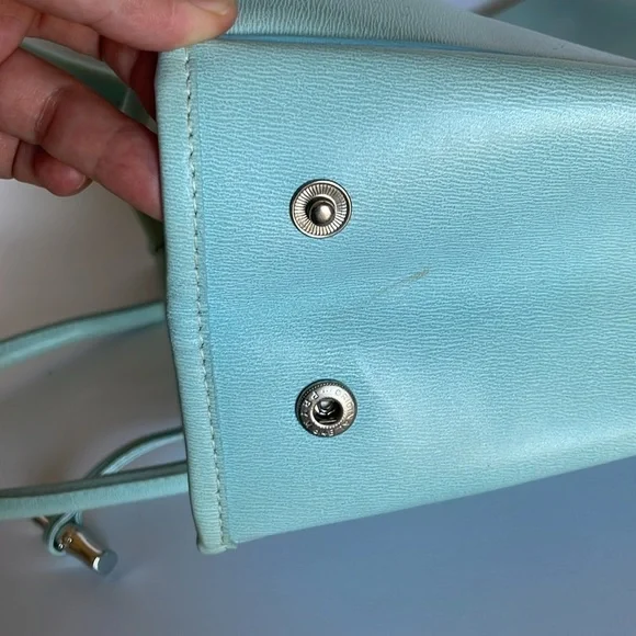 Longchamp aqua blue leather handbag - Picture 5 of 6
